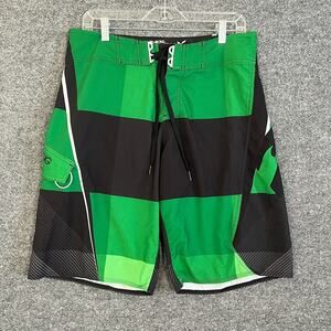 Billabong Swim Trunks Mens 34‎ Green Black Platinum X Recycler Series PX 3